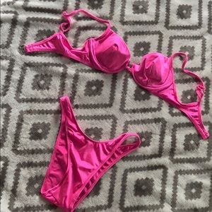 Vintage type hot pink bikini